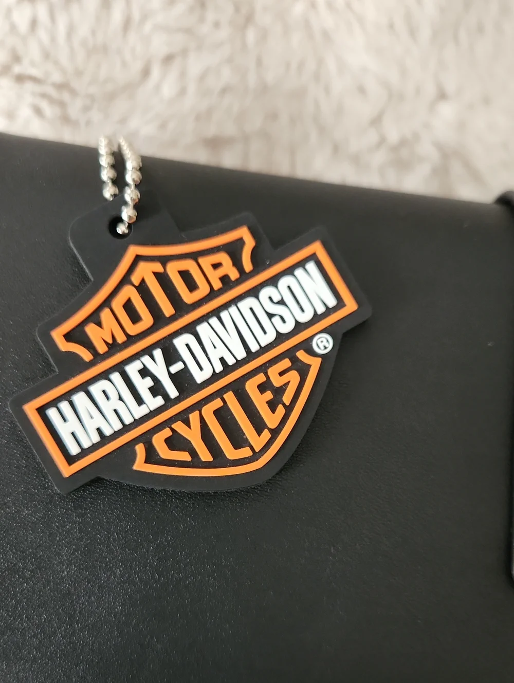 Harley-Davidson Black Wallet with Orange Logo Accent